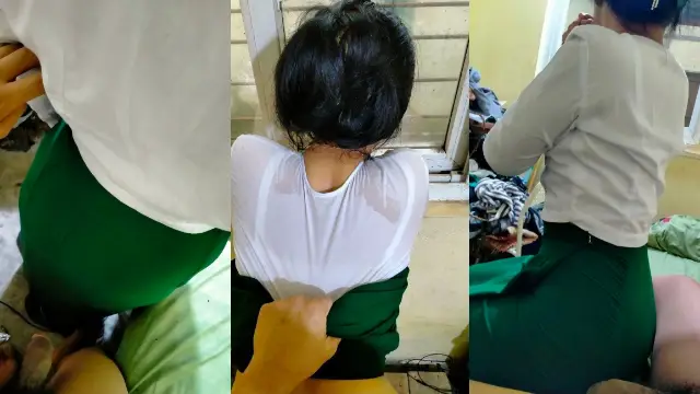 ဘဲနဲ့ဟိုတယ်မှာကုန်းတဲ့ ဆရာမလေး ယူနီဖောင်းတောင်မလဲနိုင်ဘူး မြန်မာဟုမ်းမိတ်